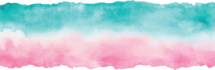 Watercolor pink blue brushstroke , border, for design
