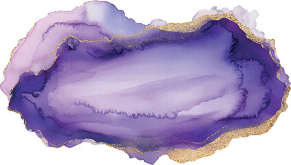 Watercolor background Lavender blob with gold accent	
