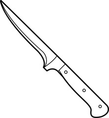 Butcher boning knife outline vector