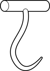 Butcher hooks outline vector