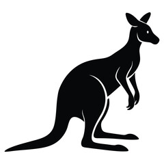 Australian Kangaroo Silhouette isolated on white background