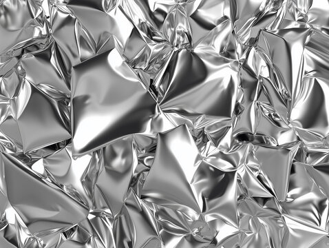 scrumbled shiny aluminium metallic list silver background 