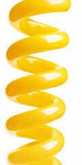 3D Yellow Spiral Twist: A Vibrant Abstract Form