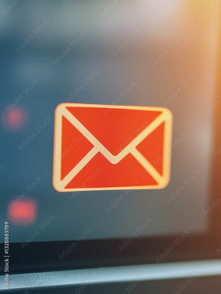 Poster Close-up of a mail envelope displayed on a computer screen