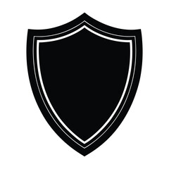 Shield Vector Art silhouette isolated on white background