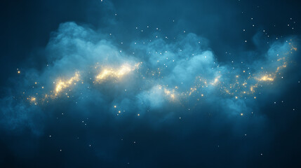 Naklejka premium mesmerizing abstract representation of cosmic clouds with glowing stars