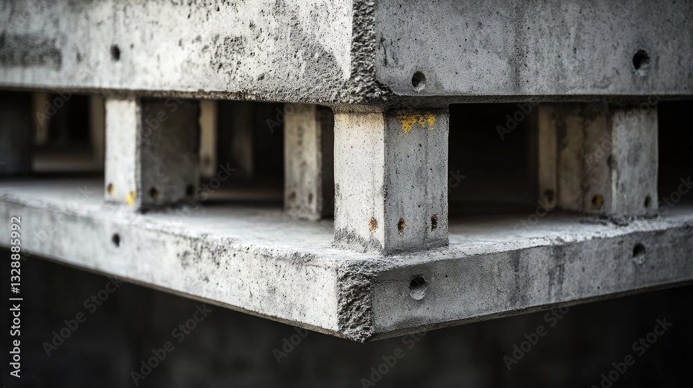 Poster a detailed view of a concrete structure, ideal for architectural or construction uses