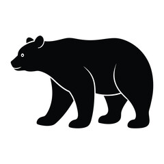 Bear Silhouette Isolated On White Background Vector Illustration