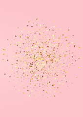 Gold Sparkle Isolated Vector Pink Background.