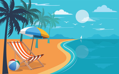 Vector of Summer poster, banner summer travel. holiday vacation. vector,