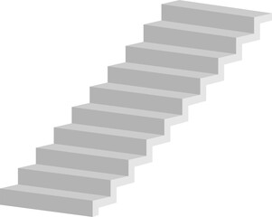 Minimalist abstract staircase design, featuring a series of floating steps forming a geometric zigzag pattern. The artwork has a monochrome color scheme with soft shadows	