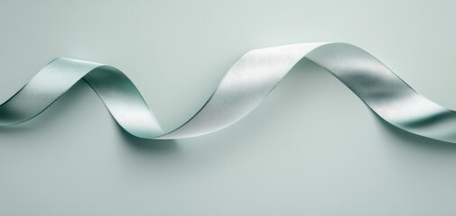 A delicate green ribbon gracefully sways across a soft pastel background, mental health campaign combines education, advocacy and charity . promote awareness, prevention, and solidarity in healthcare