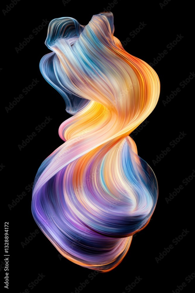 Poster a vibrant swirl on a dark background, ideal for use in designs and graphics