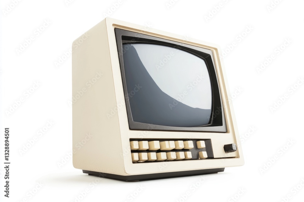 Aufkleber A classic computer setup from the past featuring an old computer with a keyboard and monitor