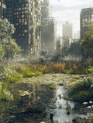 Urban Oasis: Nature Reclaims Cityscape.