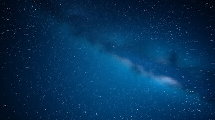 Fototapeta premium blue night sky milky way and star on dark background with noise and grain, Created with generative AI.