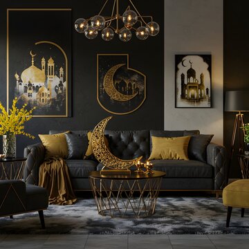 modern living room with ramanda decorate 