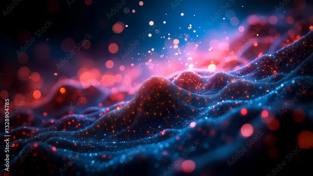 Poster binary code and complex layers of artificial intelligence abstract concept