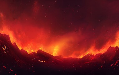 Fototapeta premium A fiery crimson gradient background. Featuring deep reds, rich crimsons, and glowing oranges