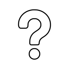 Question mark outline icon design, symbol of inquiry and curiosity, black color