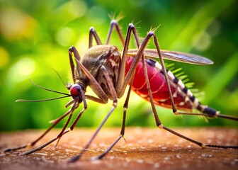 Naklejka premium Malaria Illustration - Mosquito-Borne Parasitic Disease and Tropical Health Concept