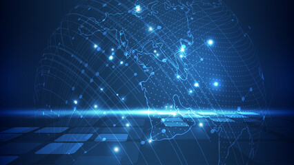 Abstract technology background. Vector illustration. Global network connection and communication concept.
