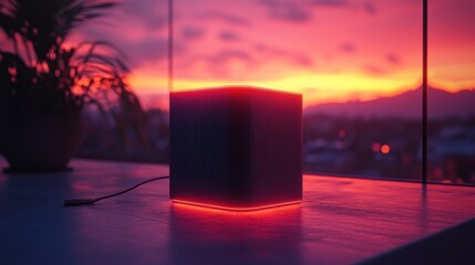 Modern Speaker System with LED Lights and Three Speakers