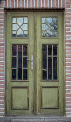 Fototapeta premium old wooden window with shutters
