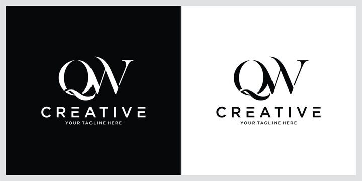 Initial QW letter logo design vector
