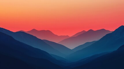 Fototapeta premium A fiery sunset to twilight gradient background. Featuring deep oranges, pinks, and dark blues