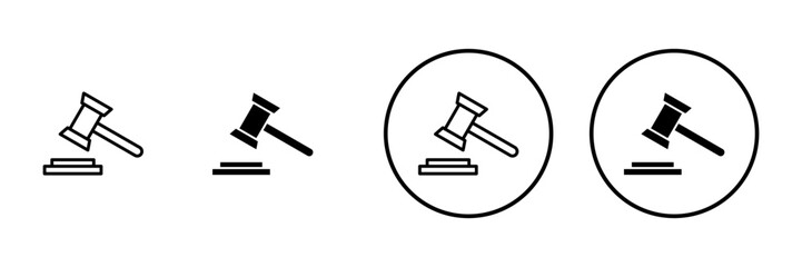 Gavel icon vector. judge gavel sign and symbol. law icon. auction hammer