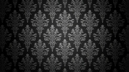 Elegant Black and Silver Damask Pattern for Sophisticated Designs