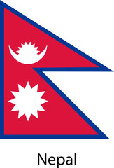 Flag of the country Nepal on a white background