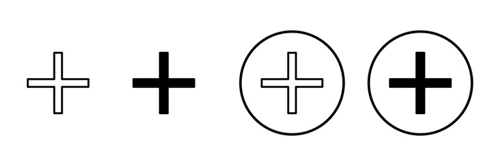 Plus icon vector. Add plus sign and symbol