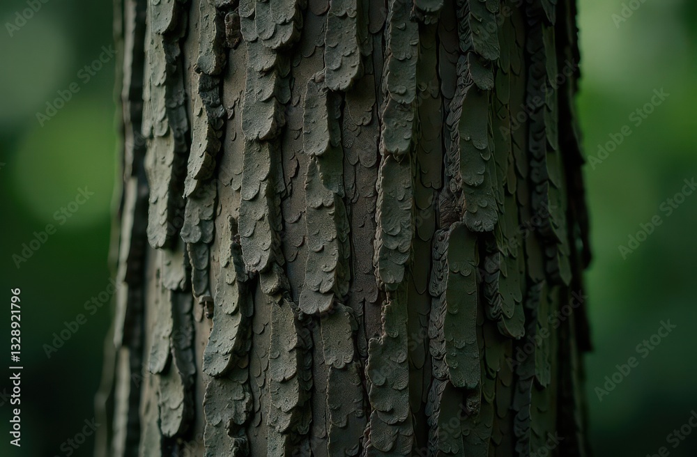 Aufkleber Textured bark of a tree displaying natural grunge patterns in a forest setting