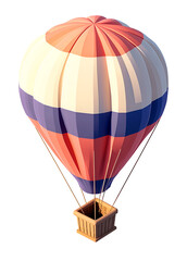 Obraz premium Hot air balloon low poly 3D isometric illustration with polygonal geometric design