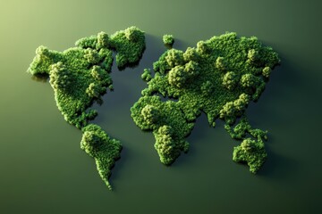 Eco Earth shapes with trees, water, and shadows to highlight International Mother Earth Day