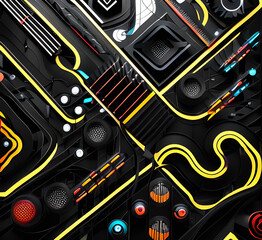 A colorful pattern of circles. Some are red, some are blue, and some are yellow. The circles are arranged in a way that they overlap each other,generative ai