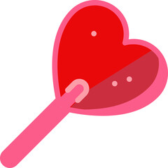 Heart shape ice cream fill and outline icon