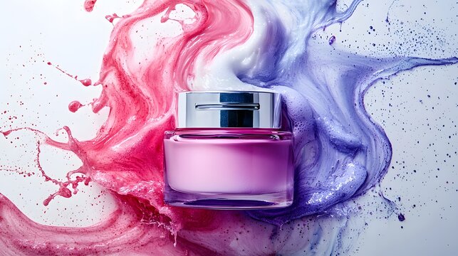Beautiful bottle of pink liquid perfectly styled for a campaign allowing customers to co-create their unique experience