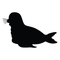 sea lion silhouette icon transparent background