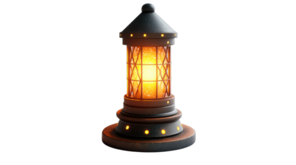 Decorative lantern illuminates cozy indoor space