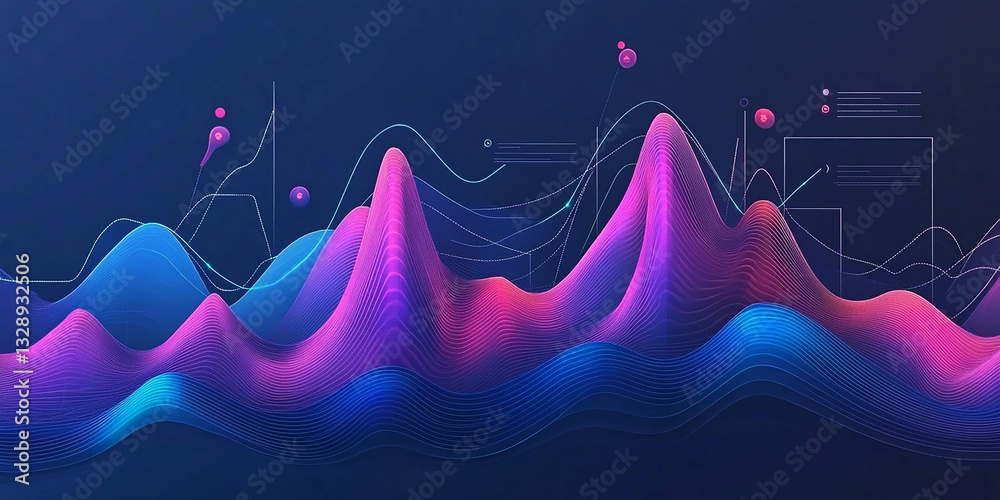 Wall mural abstract data visualization background