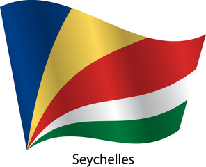 Flag of the country Seychelles on a white background