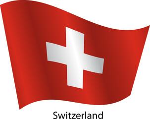 Flag of the country Switzerland on a white background
