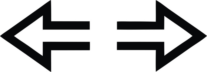 Bidirectional double arrows symbol, vector direction sign