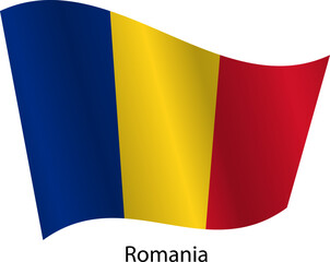 Flag of the country Romania on a white background