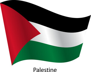 Flag of the country Palestine on a white background