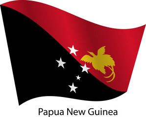 Flag of the country Papua New Guinea on a white background