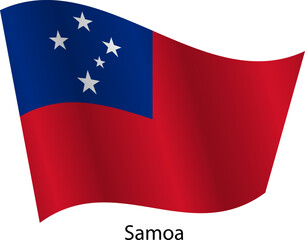 Flag of the country Samoa on a white background